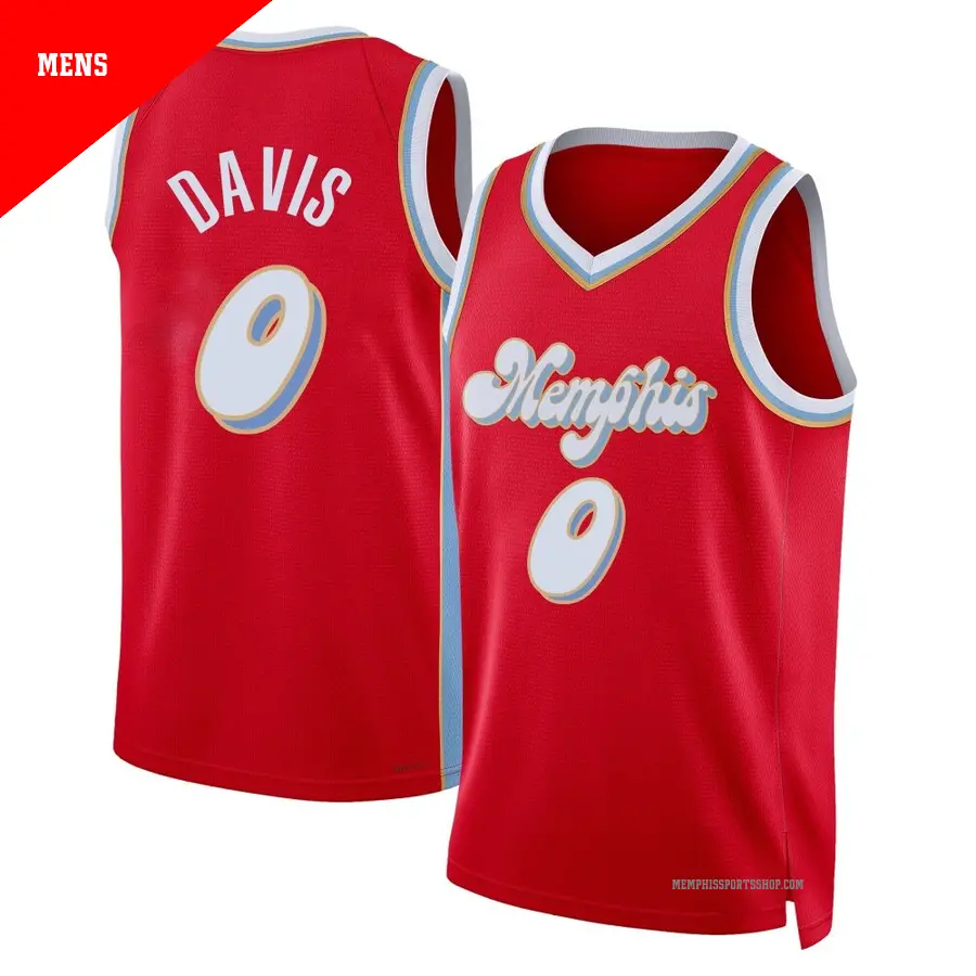 ＃0 Men's Johnny Davis Memphis Grizzlies 2024/25 Swingman Red City Edition Jersey