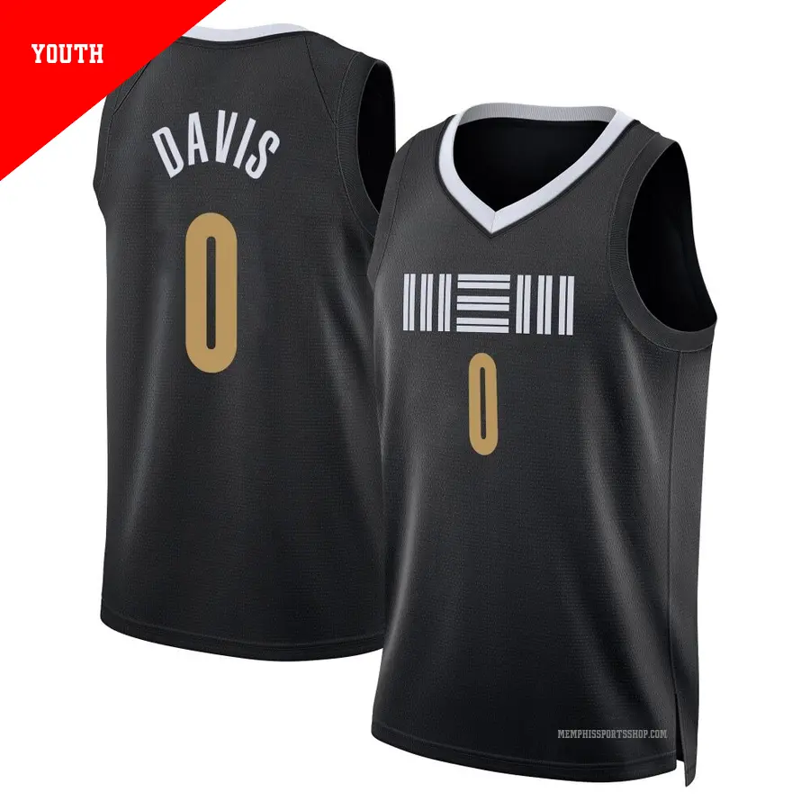 ＃0 Youth Johnny Davis Memphis Grizzlies 2023/24 Swingman Black City Edition Jersey