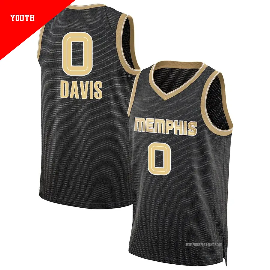 ＃0 Youth Johnny Davis Memphis Grizzlies Black Swingman Select Series Jersey