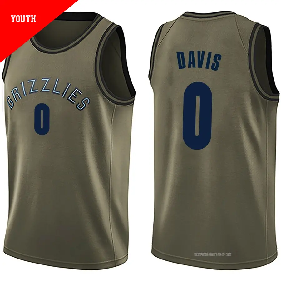 ＃0 Youth Johnny Davis Memphis Grizzlies Green Swingman Salute to Service Jersey