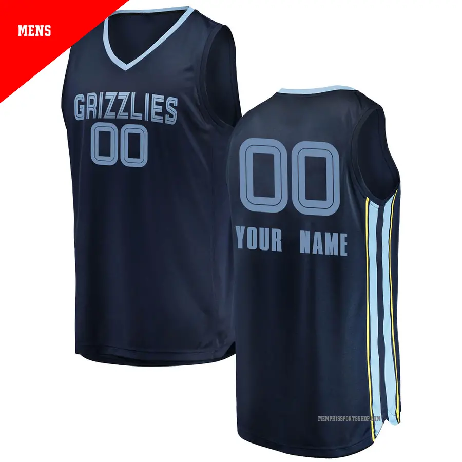 ＃00 Men's Custom Memphis Grizzlies 2018/19 Swingman Navy JerseyIcon Edition