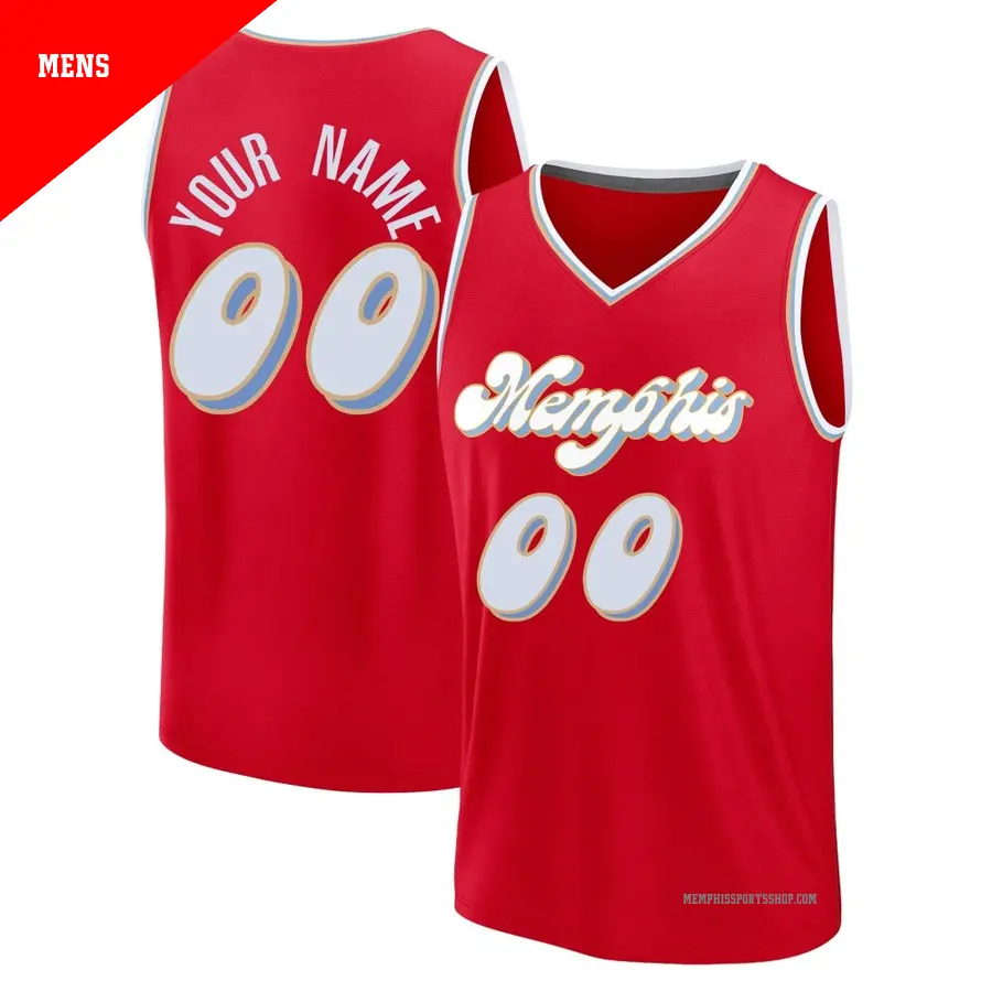 ＃00 Men's Custom Memphis Grizzlies 2024/25 Fast Break Fanatics Red City Edition Jersey