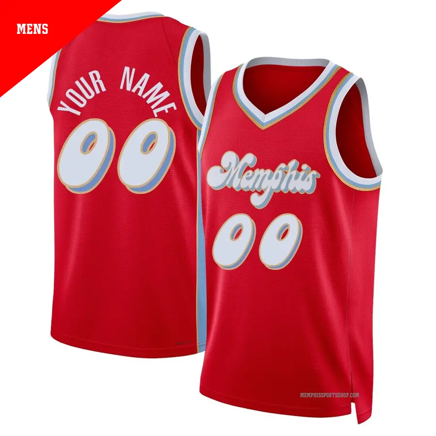 ＃00 Men's Custom Memphis Grizzlies 2024/25 Swingman Red City Edition Jersey