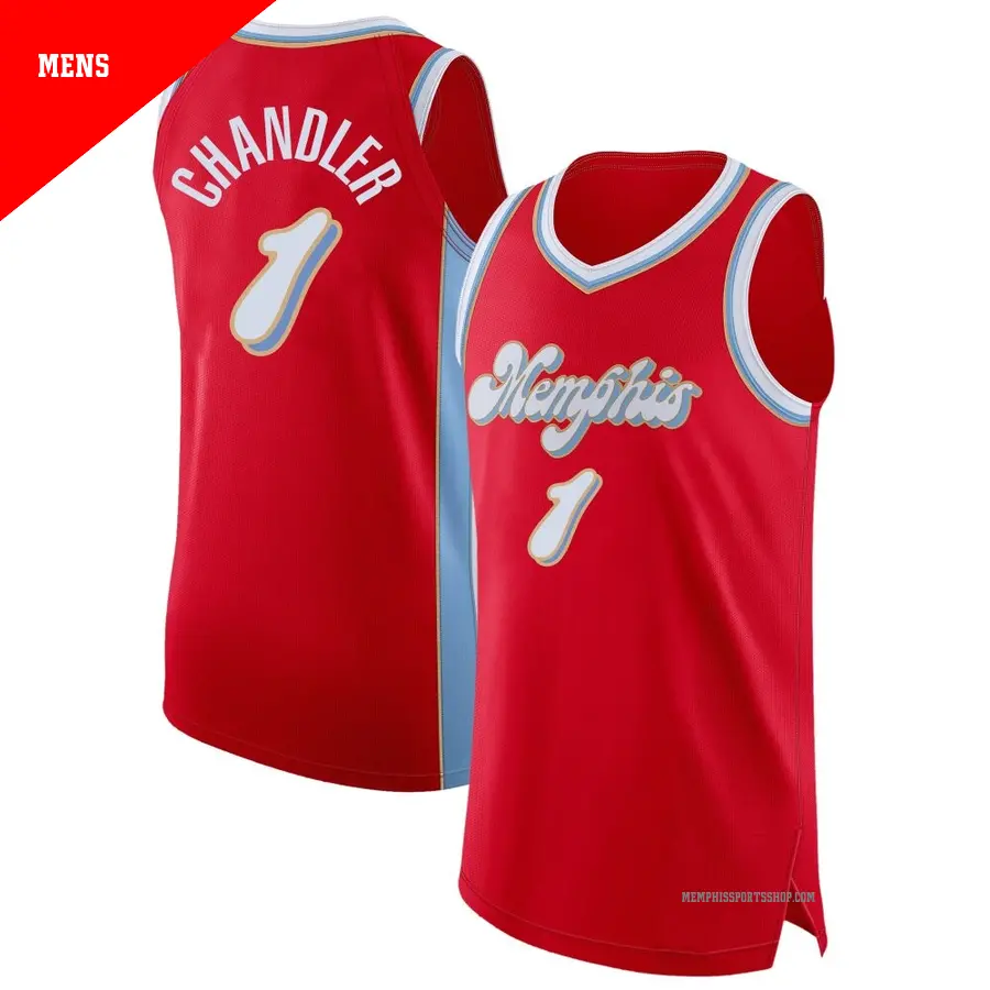 ＃1 Men's Kennedy Chandler Memphis Grizzlies 2024/25 Authentic Red City Edition Jersey