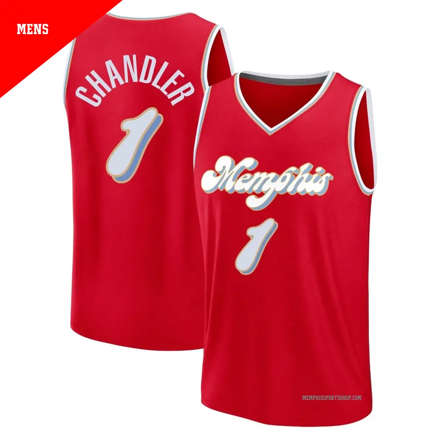 ＃1 Men's Kennedy Chandler Memphis Grizzlies 2024/25 Fast Break Fanatics Red City Edition Jersey