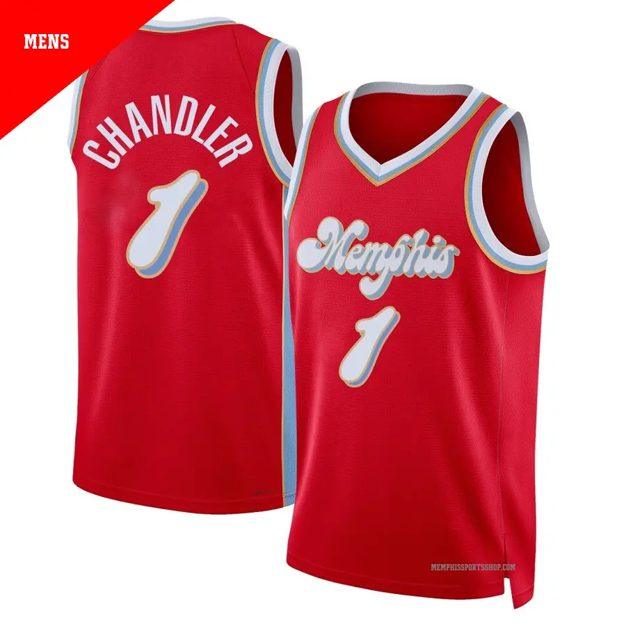 ＃1 Men's Kennedy Chandler Memphis Grizzlies 2024/25 Swingman Red City Edition Jersey