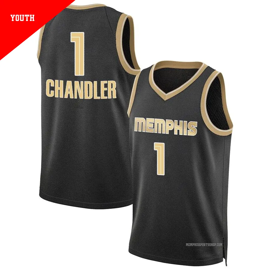 ＃1 Youth Kennedy Chandler Memphis Grizzlies Black Swingman Select Series Jersey