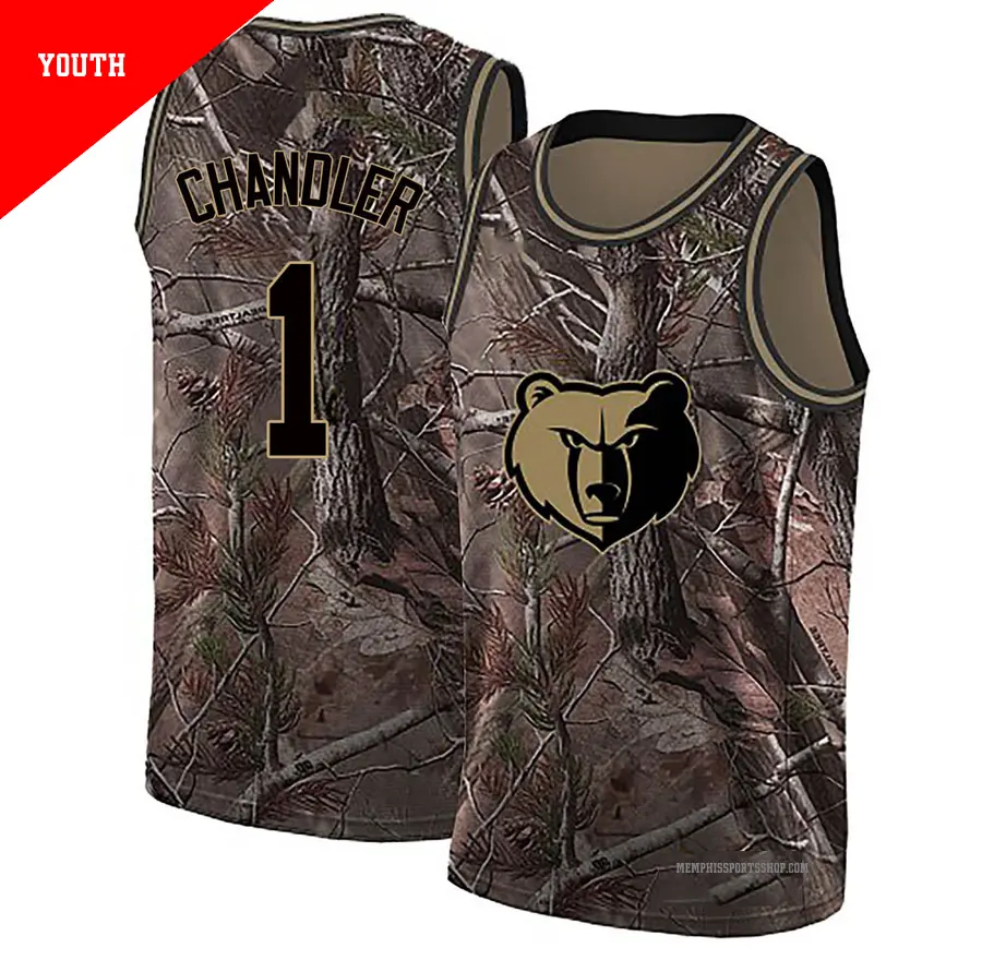 ＃1 Youth Kennedy Chandler Memphis Grizzlies Camo Swingman Realtree Collection Jersey