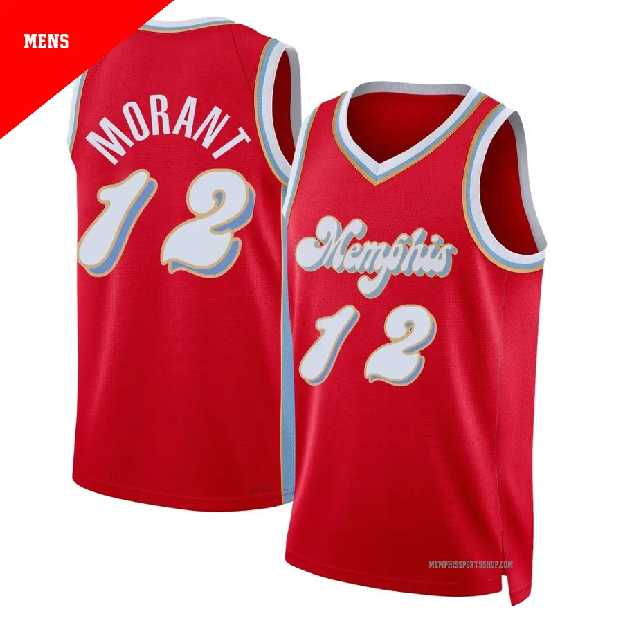 ＃12 Men's Ja Morant Memphis Grizzlies 2024/25 Swingman Red City Edition Jersey