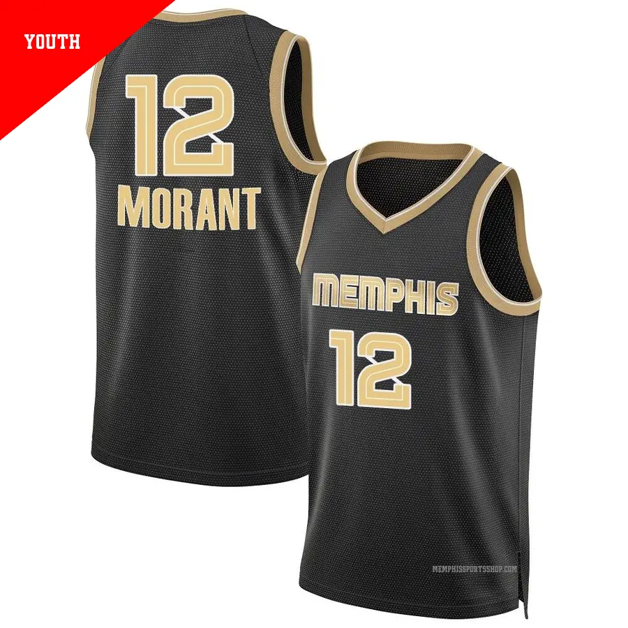 ＃12 Youth Ja Morant Memphis Grizzlies Black Swingman Select Series Jersey
