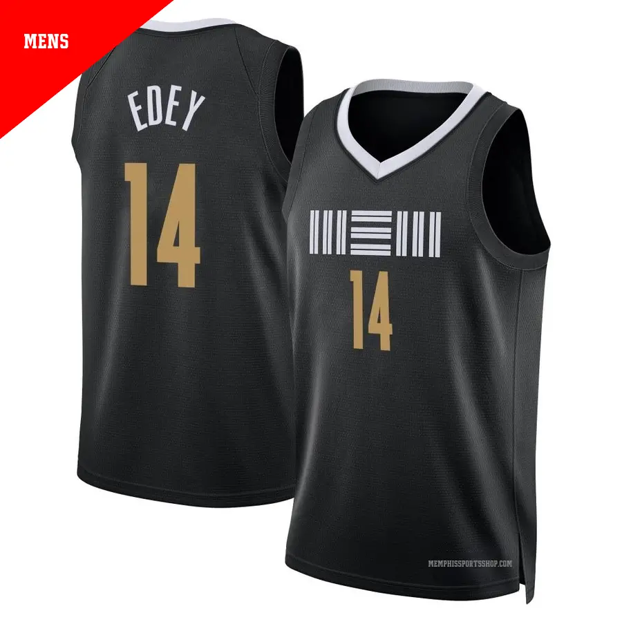 ＃14 Men's Zach Edey Memphis Grizzlies 2023/24 Swingman Black City Edition Jersey