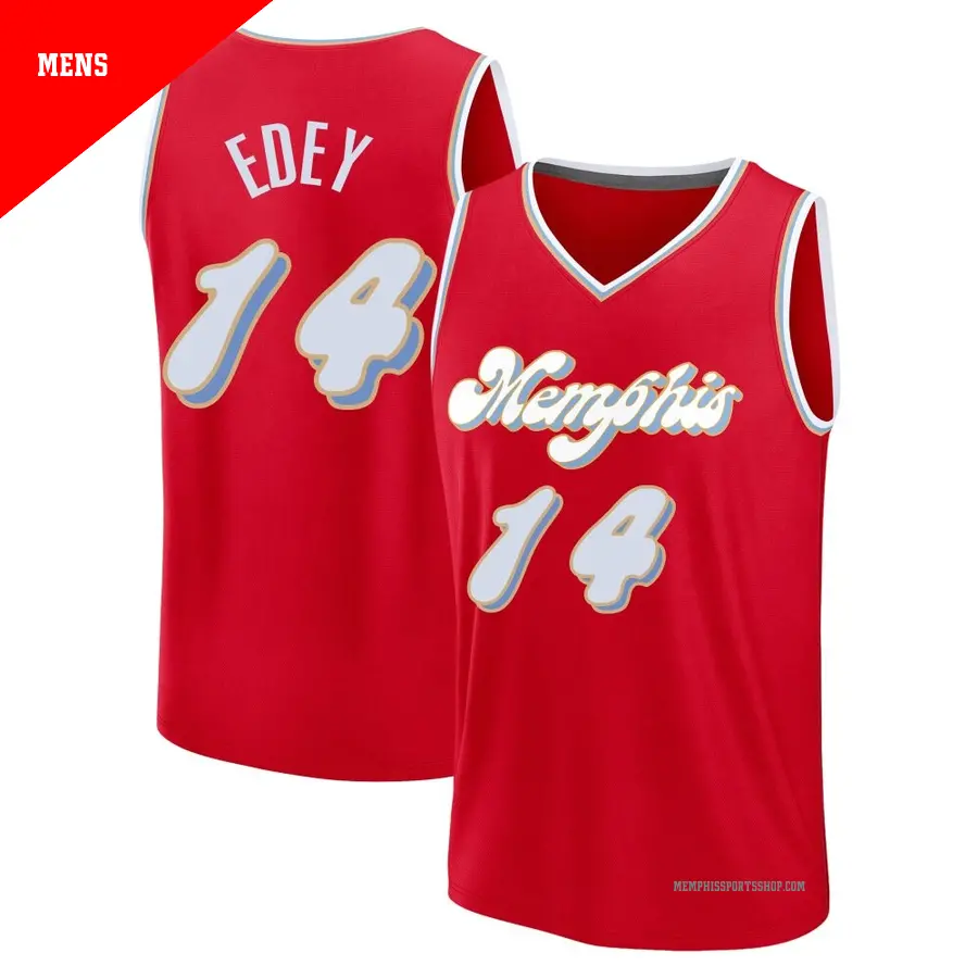＃14 Men's Zach Edey Memphis Grizzlies 2024/25 Fast Break Fanatics Red City Edition Jersey