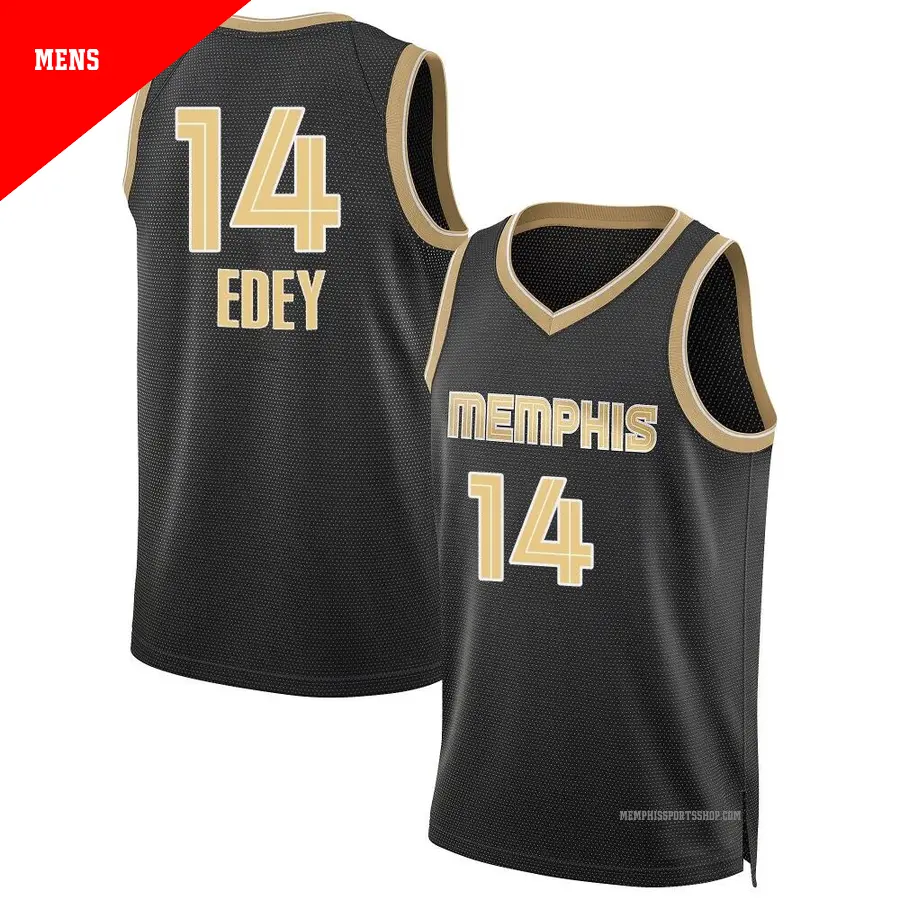 ＃14 Men's Zach Edey Memphis Grizzlies Black Swingman Select Series Jersey