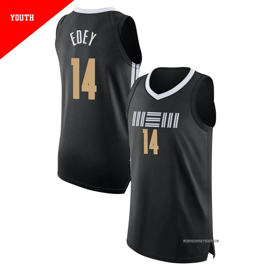 ＃14 Youth Zach Edey Memphis Grizzlies 2023/24 Authentic Black City Edition Jersey