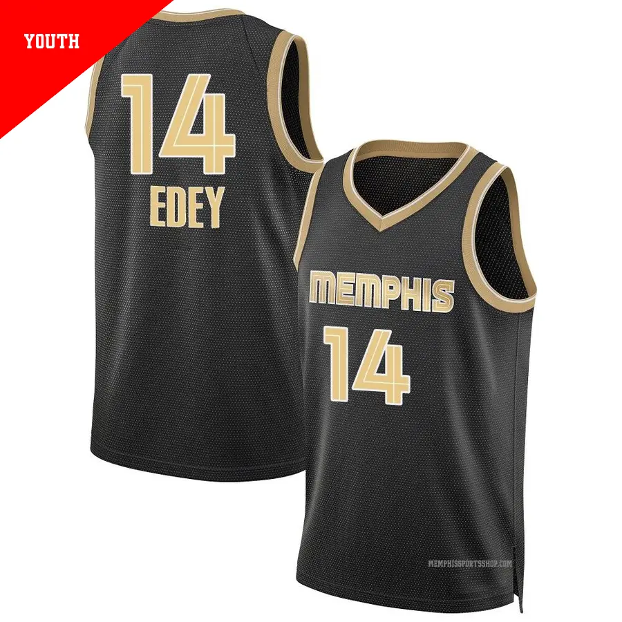 ＃14 Youth Zach Edey Memphis Grizzlies Black Swingman Select Series Jersey