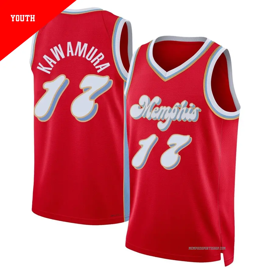 ＃17 Youth Yuki Kawamura Memphis Grizzlies 2024/25 Swingman Red City Edition Jersey