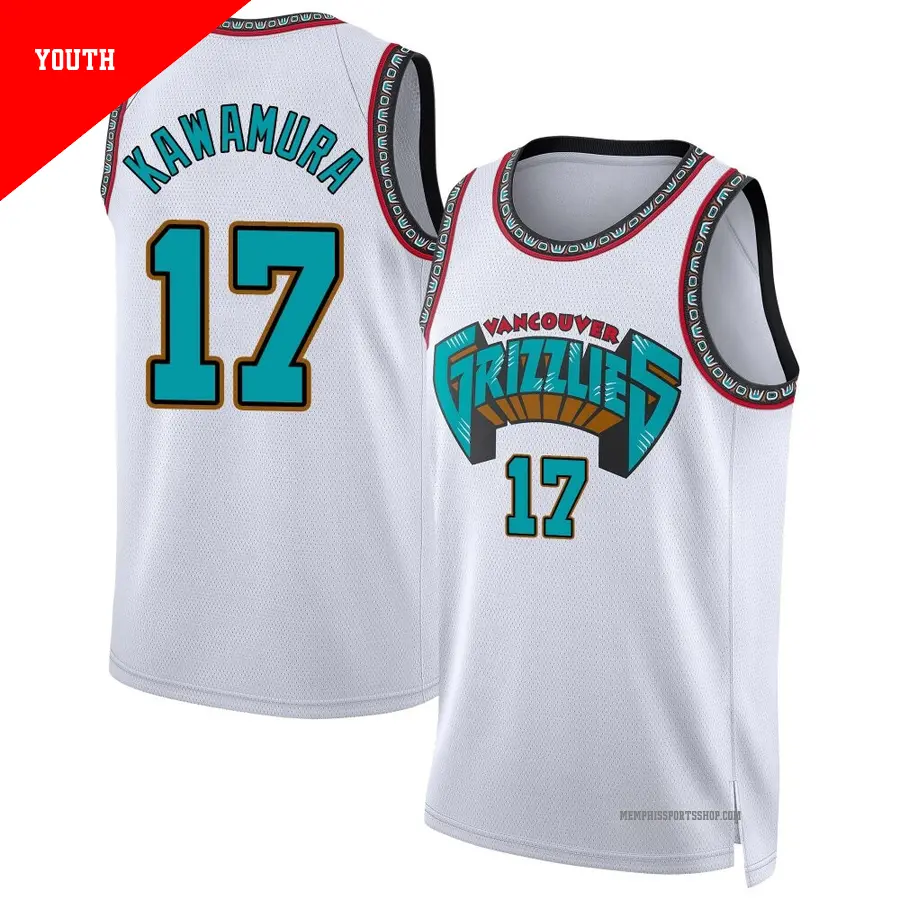 ＃17 Youth Yuki Kawamura Memphis Grizzlies 2024/25 Swingman White Classic Edition Jersey