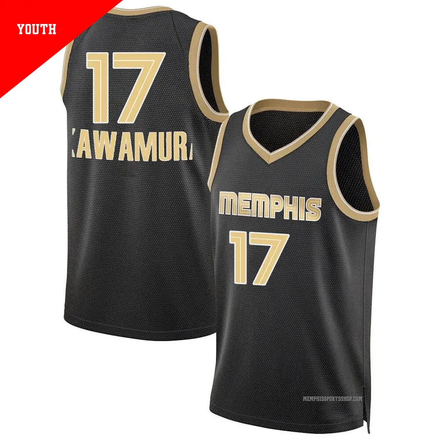 ＃17 Youth Yuki Kawamura Memphis Grizzlies Black Swingman Select Series Jersey