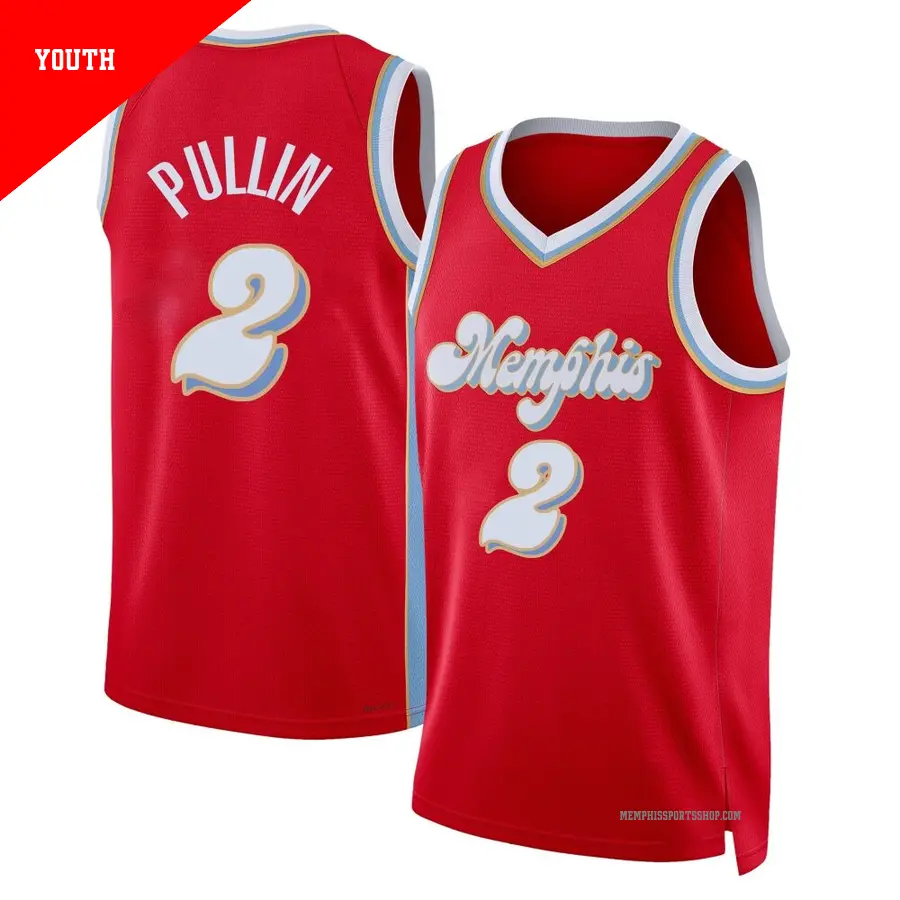 ＃2 Youth Zyon Pullin Memphis Grizzlies 2024/25 Swingman Red City Edition Jersey