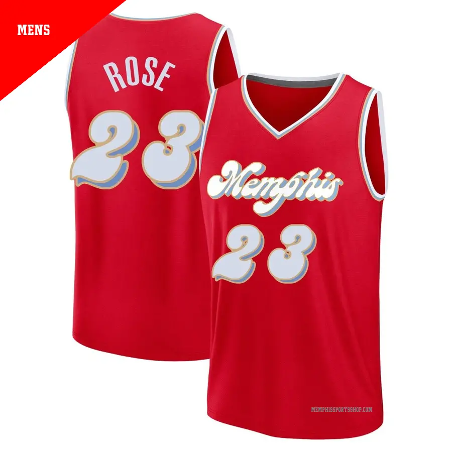 ＃23 Men's Derrick Rose Memphis Grizzlies 2024/25 Fast Break Fanatics Red City Edition Jersey