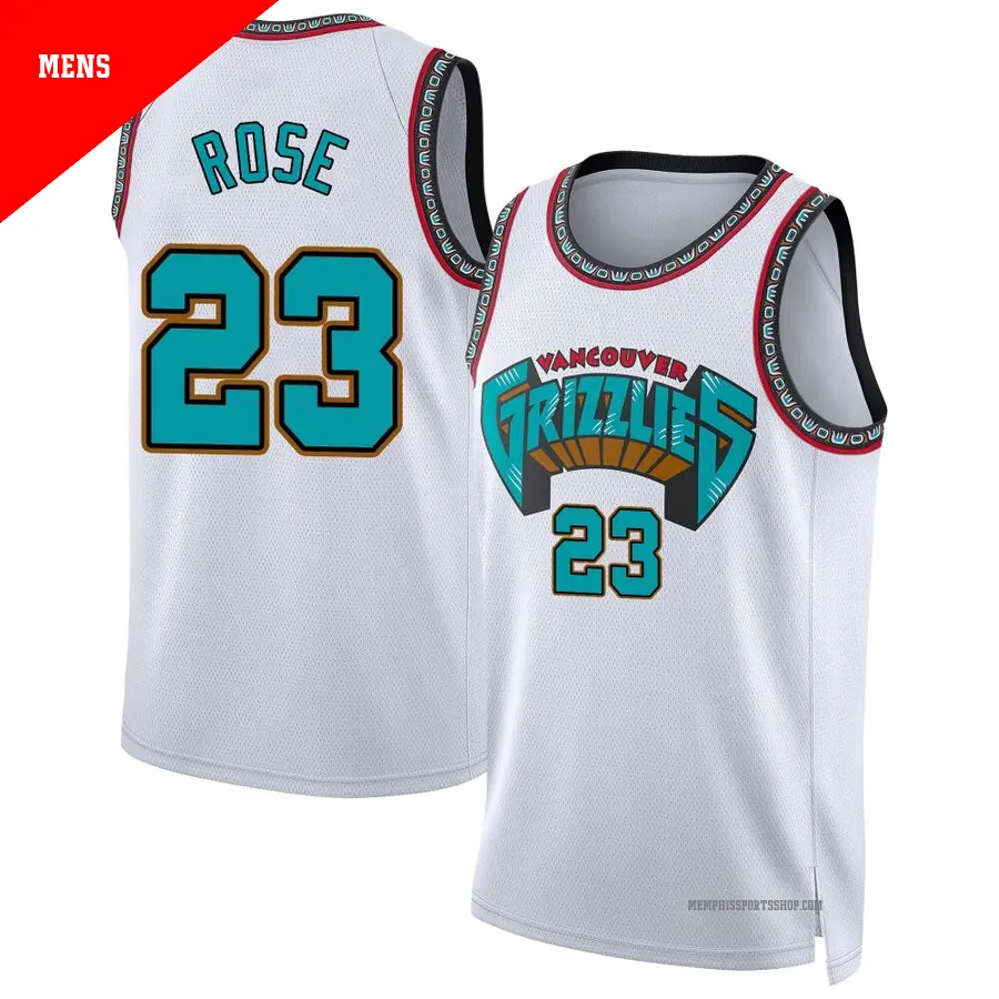 ＃23 Men's Derrick Rose Memphis Grizzlies 2024/25 Swingman White Classic Edition Jersey