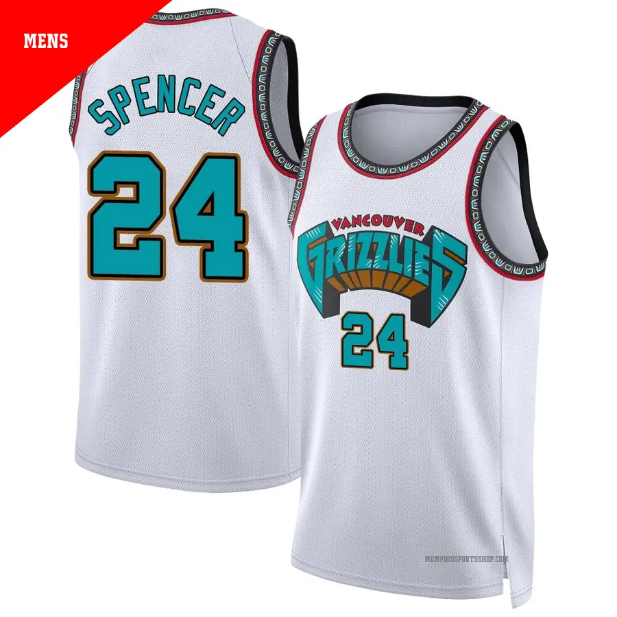 ＃24 Men's Cam Spencer Memphis Grizzlies 2024/25 Swingman White Classic Edition Jersey