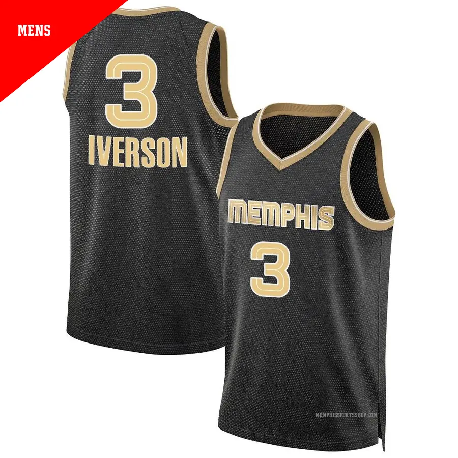 ＃3 Men's Allen Iverson Memphis Grizzlies Black Swingman Select Series Jersey