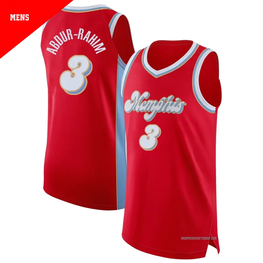 ＃3 Men's Shareef Abdur-Rahim Memphis Grizzlies 2024/25 Authentic Red City Edition Jersey