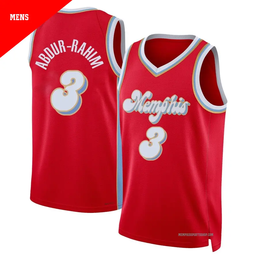 ＃3 Men's Shareef Abdur-Rahim Memphis Grizzlies 2024/25 Swingman Red City Edition Jersey