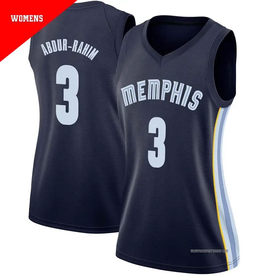 ＃3 Women's Shareef Abdur-Rahim Memphis Grizzlies Navy Swingman JerseyIcon Edition