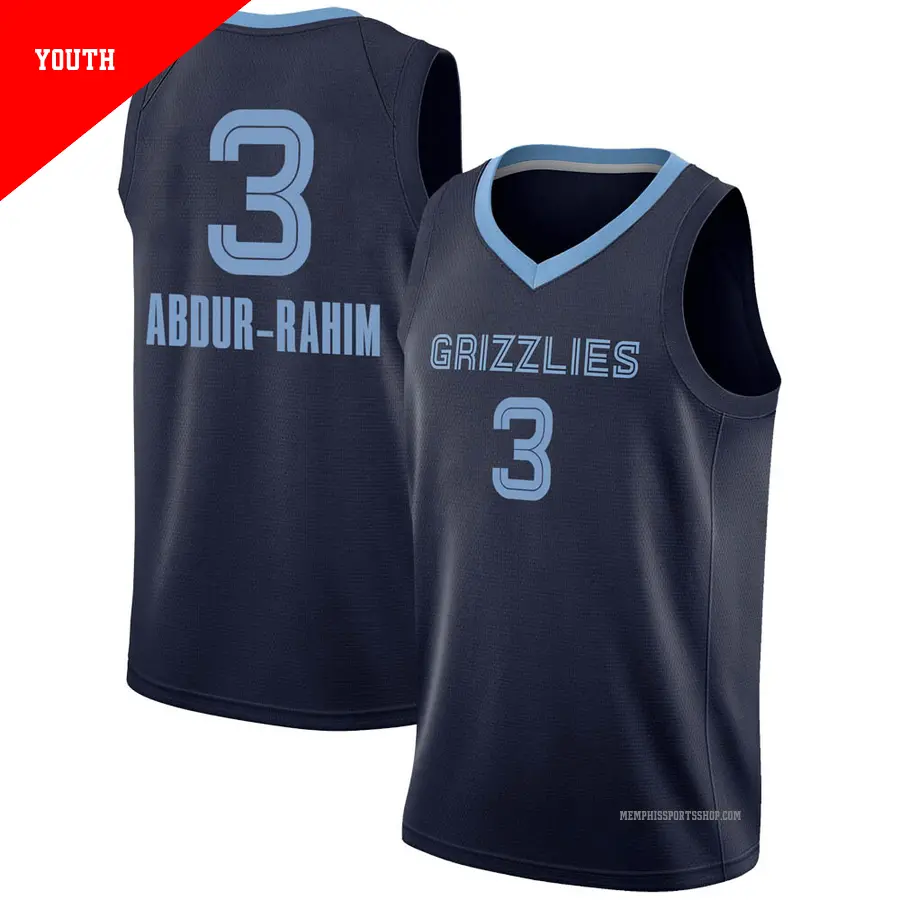 ＃3 Youth Shareef Abdur-Rahim Memphis Grizzlies 2020/21 Swingman Navy JerseyIcon Edition