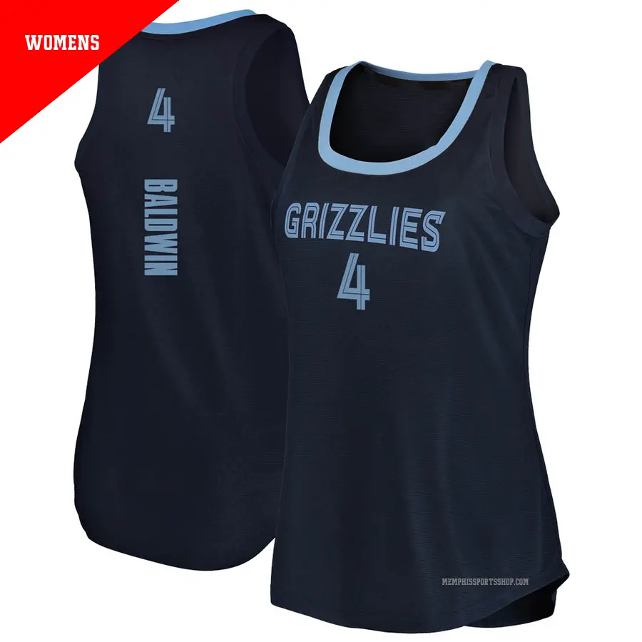 ＃4 Women's Wade Baldwin Memphis Grizzlies 2019/20 Fast Break Navy Tank JerseyIcon Edition