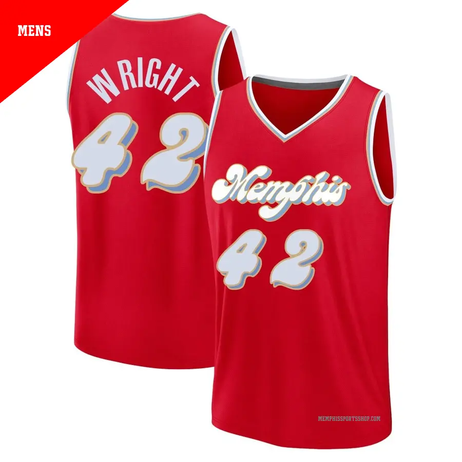 ＃42 Men's Lorenzen Wright Memphis Grizzlies 2024/25 Fast Break Fanatics Red City Edition Jersey