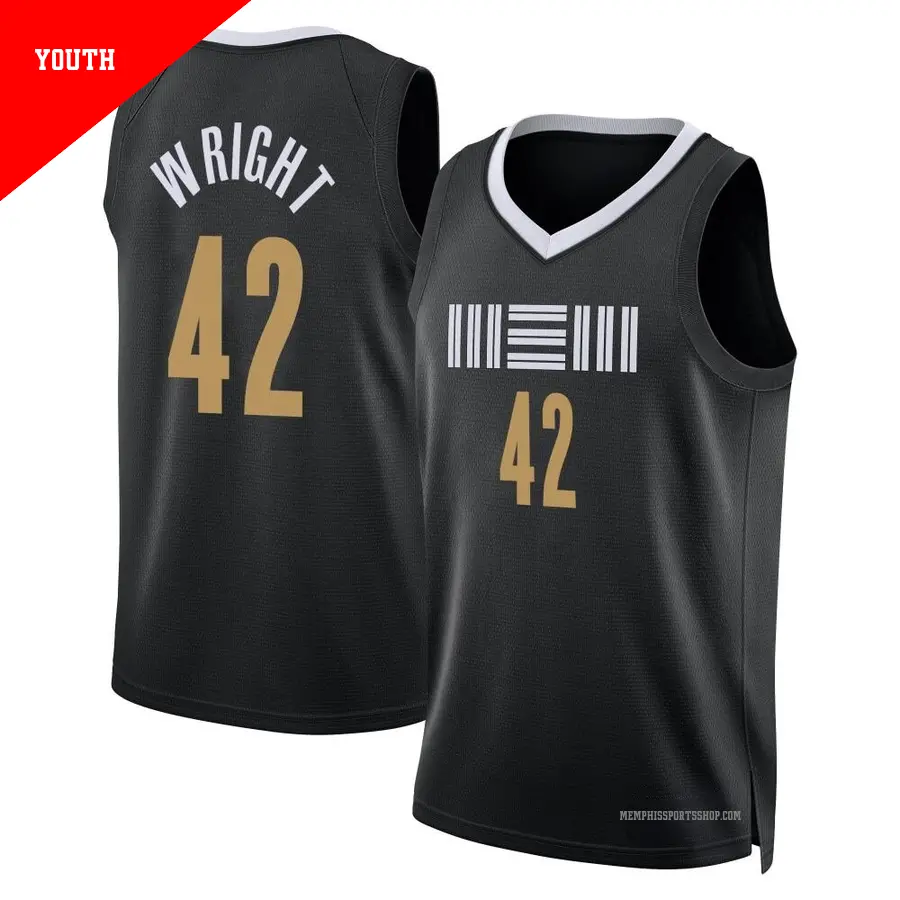 ＃42 Youth Lorenzen Wright Memphis Grizzlies 2023/24 Swingman Black City Edition Jersey