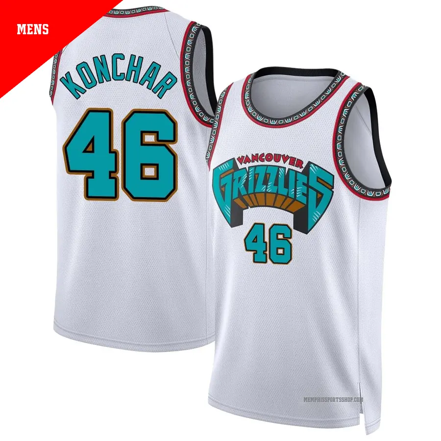 ＃46 Men's John Konchar Memphis Grizzlies 2024/25 Swingman White Classic Edition Jersey