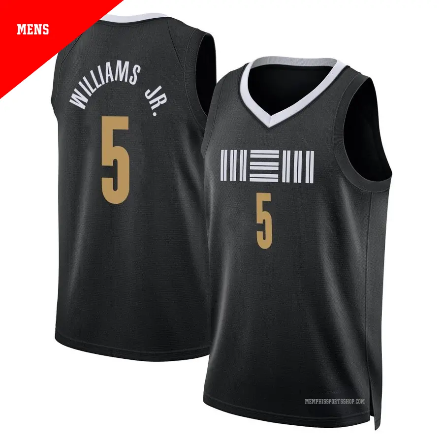 ＃5 Men's Vince Williams Jr. Memphis Grizzlies 2023/24 Swingman Black City Edition Jersey