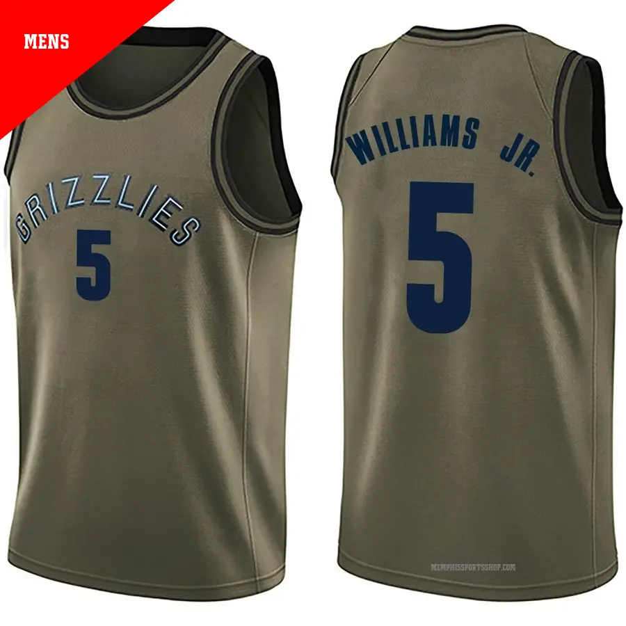 ＃5 Men's Vince Williams Jr. Memphis Grizzlies Green Swingman Salute to Service Jersey