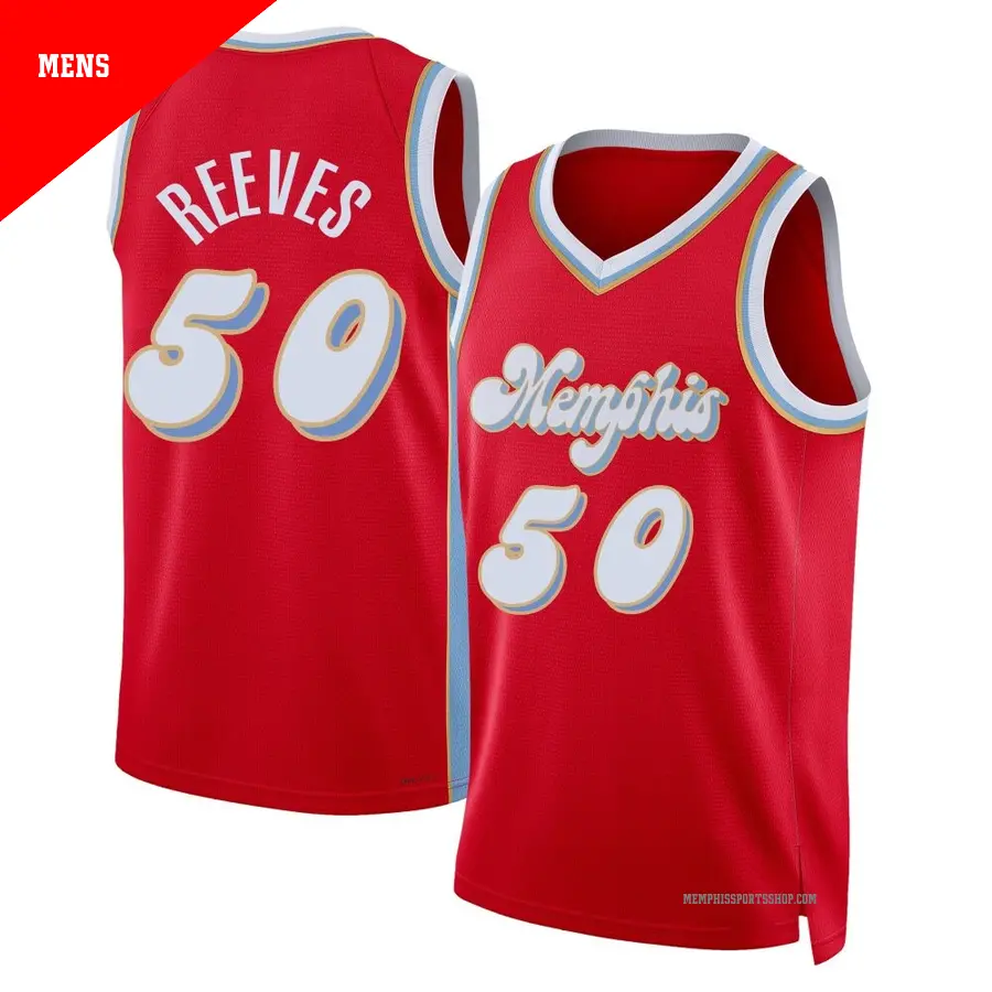 ＃50 Men's Bryant Reeves Memphis Grizzlies 2024/25 Swingman Red City Edition Jersey