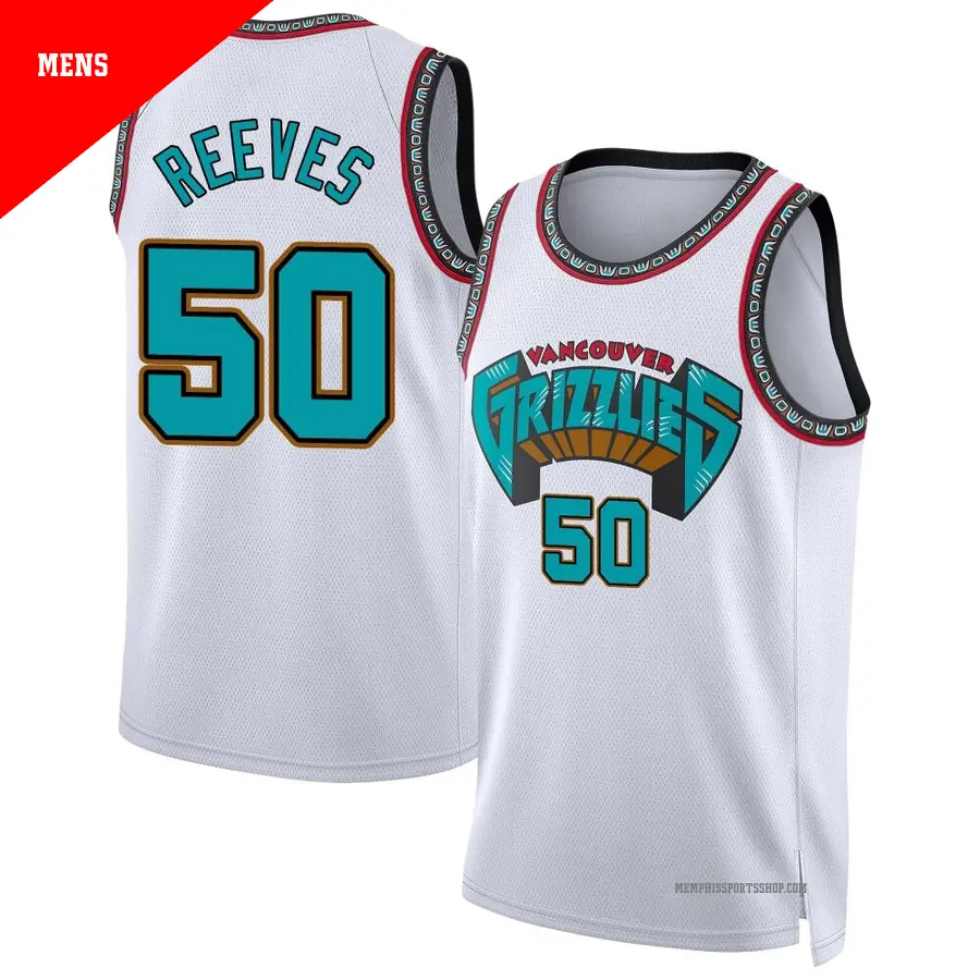 ＃50 Men's Bryant Reeves Memphis Grizzlies 2024/25 Swingman White Classic Edition Jersey