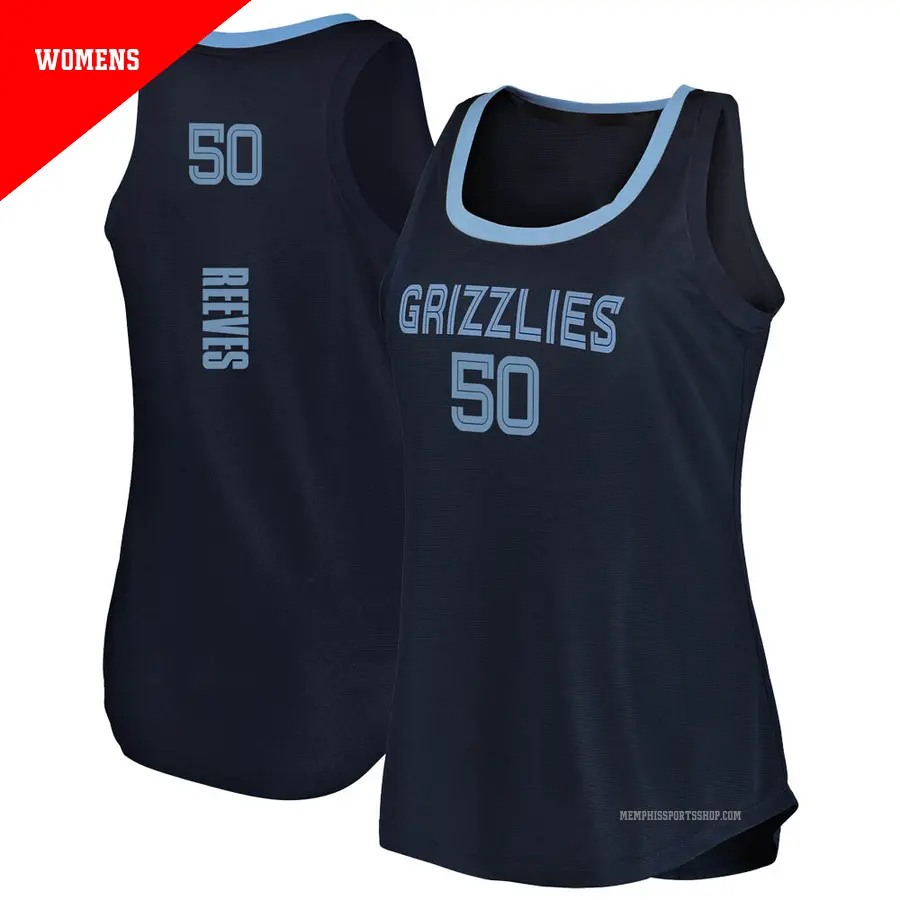 ＃50 Women's Bryant Reeves Memphis Grizzlies 2019/20 Fast Break Navy Tank JerseyIcon Edition