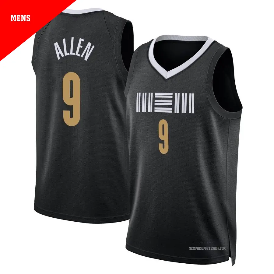 ＃9 Men's Tony Allen Memphis Grizzlies 2023/24 Swingman Black City Edition Jersey
